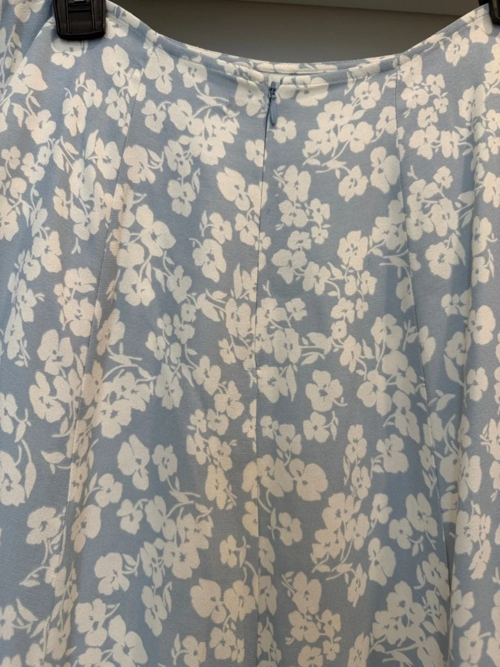 Reformation Women's Light Blue Floral Slip Skirt - Picture 7 of 12